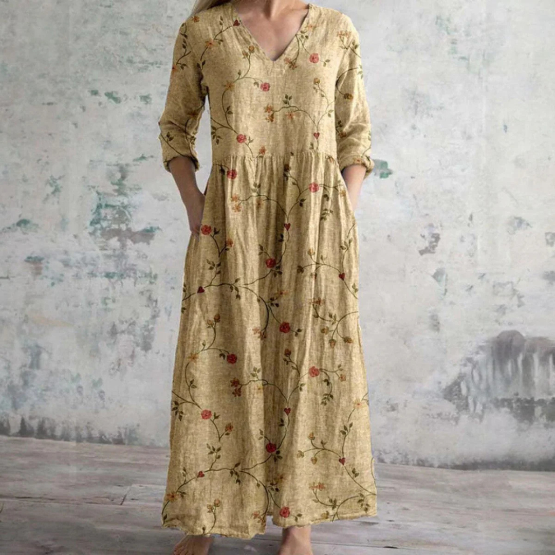 Tina | Elegantti kesämekko kukkakuosisella