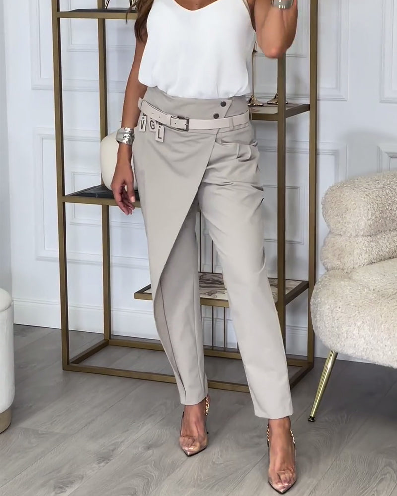 Sybille - Pantalon Patchwork vyöllä
