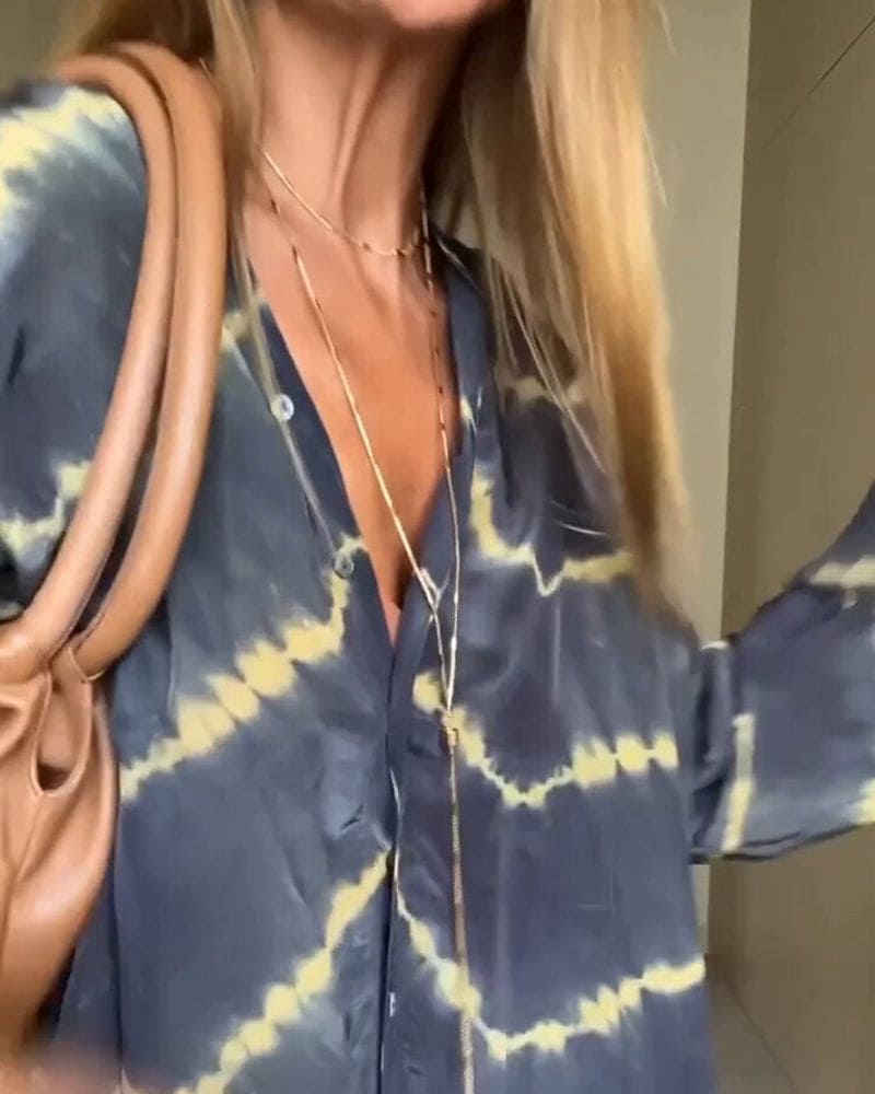 Isla | Kesäinen V-pääntie mekko boho-printillä