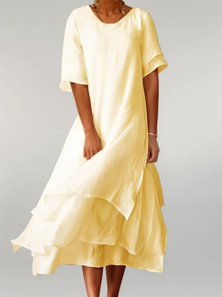 Eloise| Elegantti Pitkä Mekko Puuvillasta