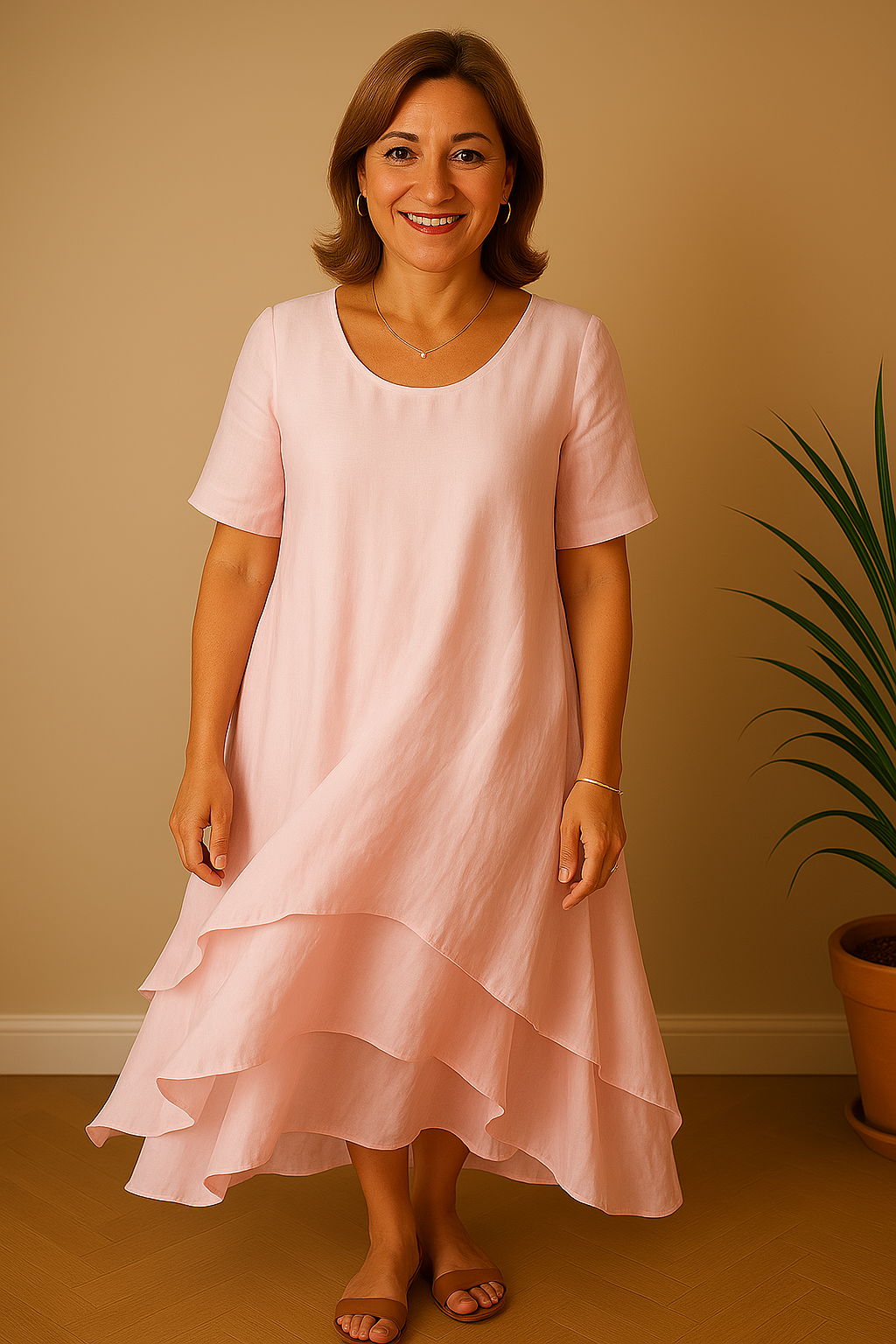 Eloise| Elegantti Pitkä Mekko Puuvillasta
