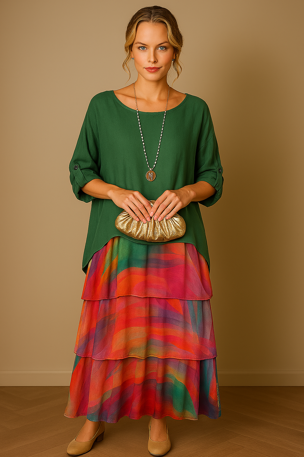 Caroline | Maximekko Pyöreällä Kaula-aukolla