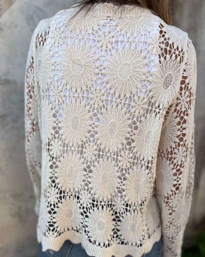 Tyra - Virkattu Kanteknapper Cardigan