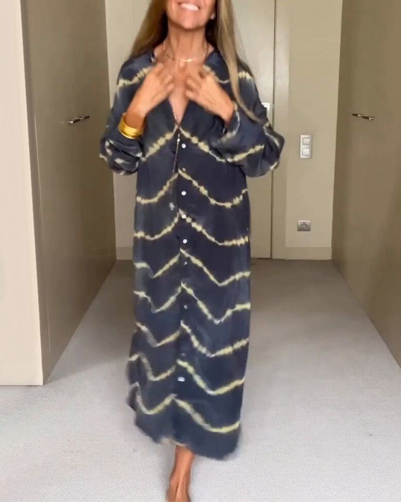 Isla | Kesäinen V-pääntie mekko boho-printillä