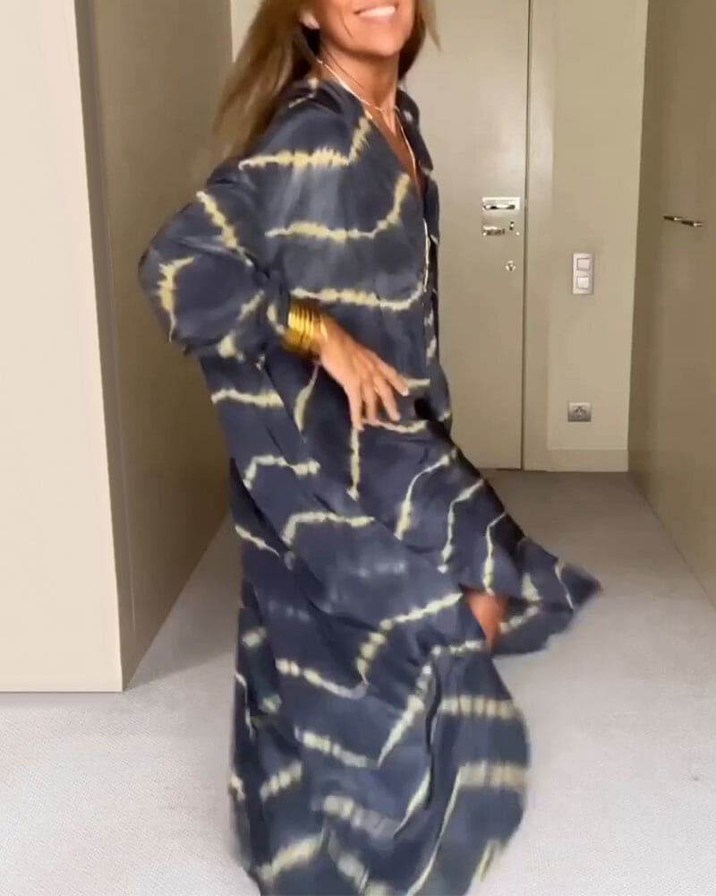 Isla | Kesäinen V-pääntie mekko boho-printillä
