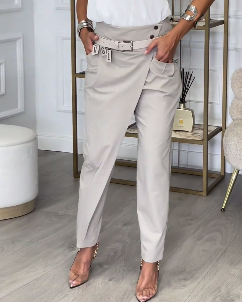 Sybille - Pantalon Patchwork vyöllä