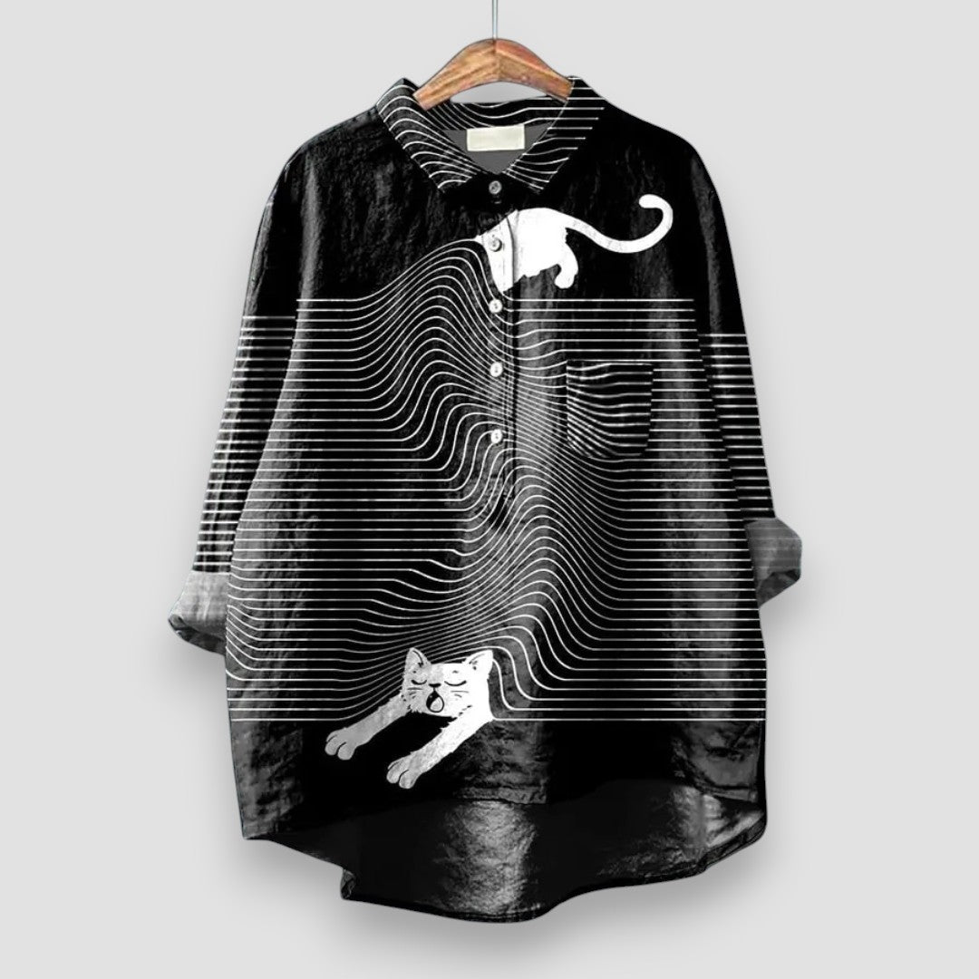 Mina | Naisellinen chemise koiramotivilla