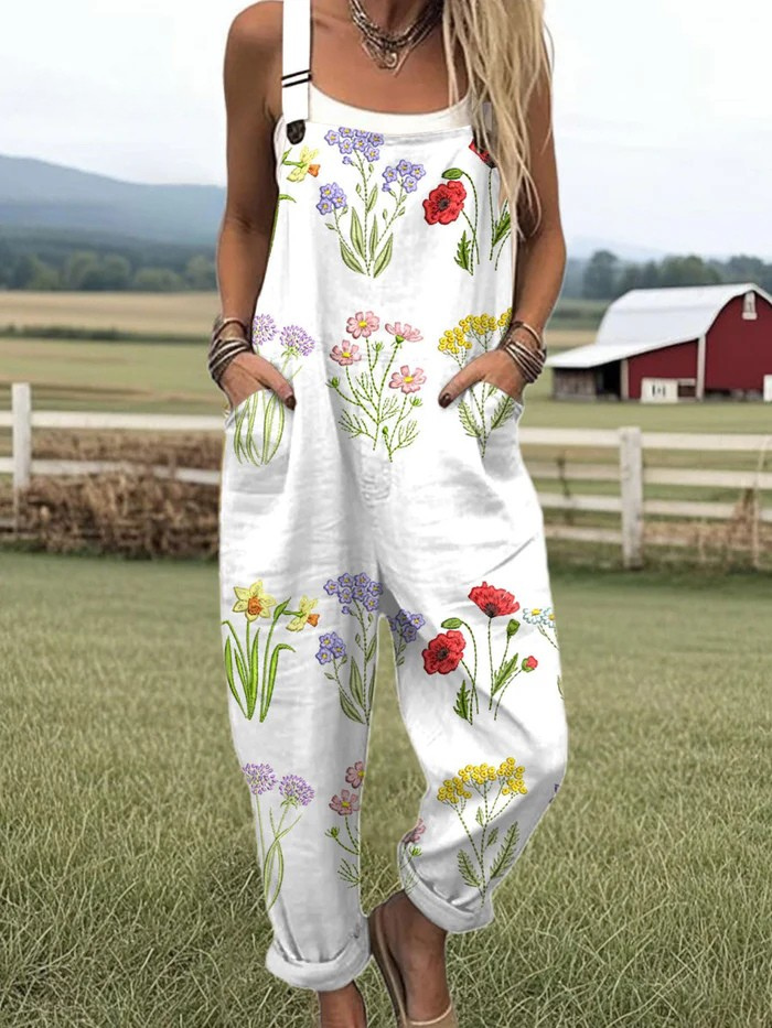 Floral Vintage™ | Rentouttava jumpsuit koko päiväksi