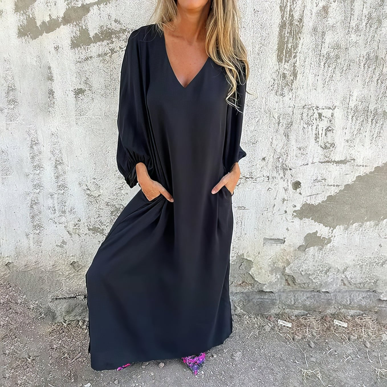 Perle | Boho Pitkä Mekko Taskuilla