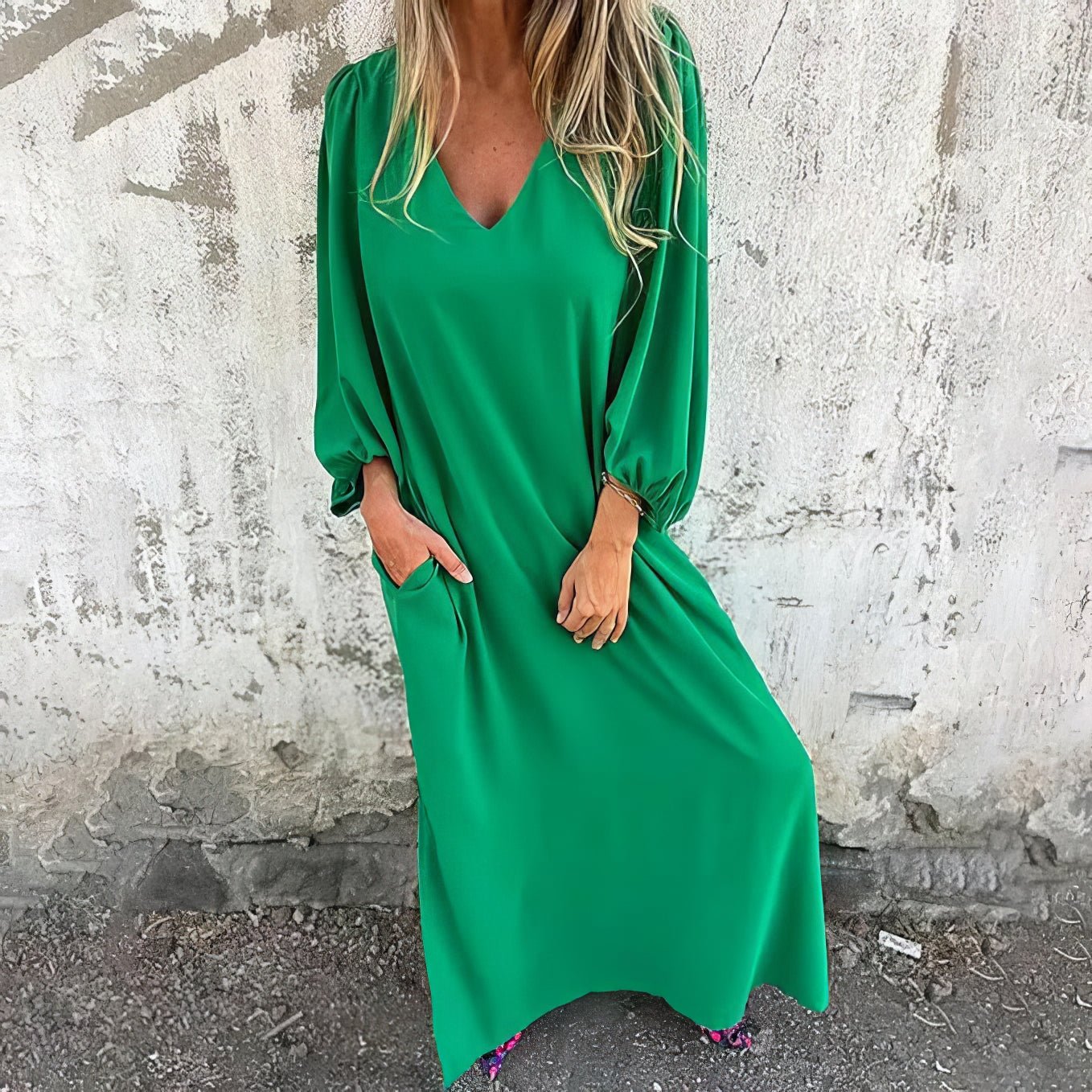 Perle | Boho Pitkä Mekko Taskuilla